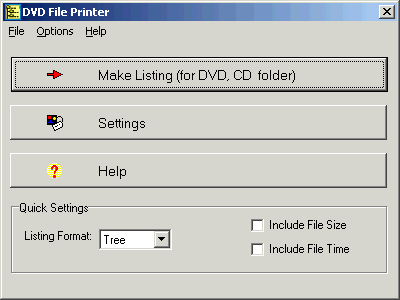 dvd cd directory printer, contents listing