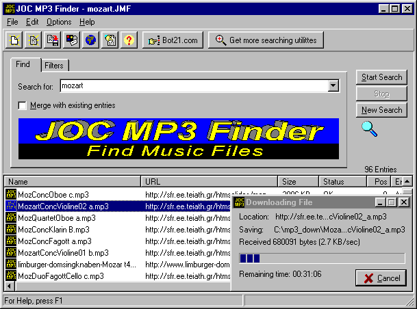 JOC MP3 Finder - Image