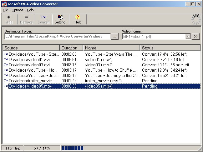 Jocsoft MP4 Video Converter screenshot